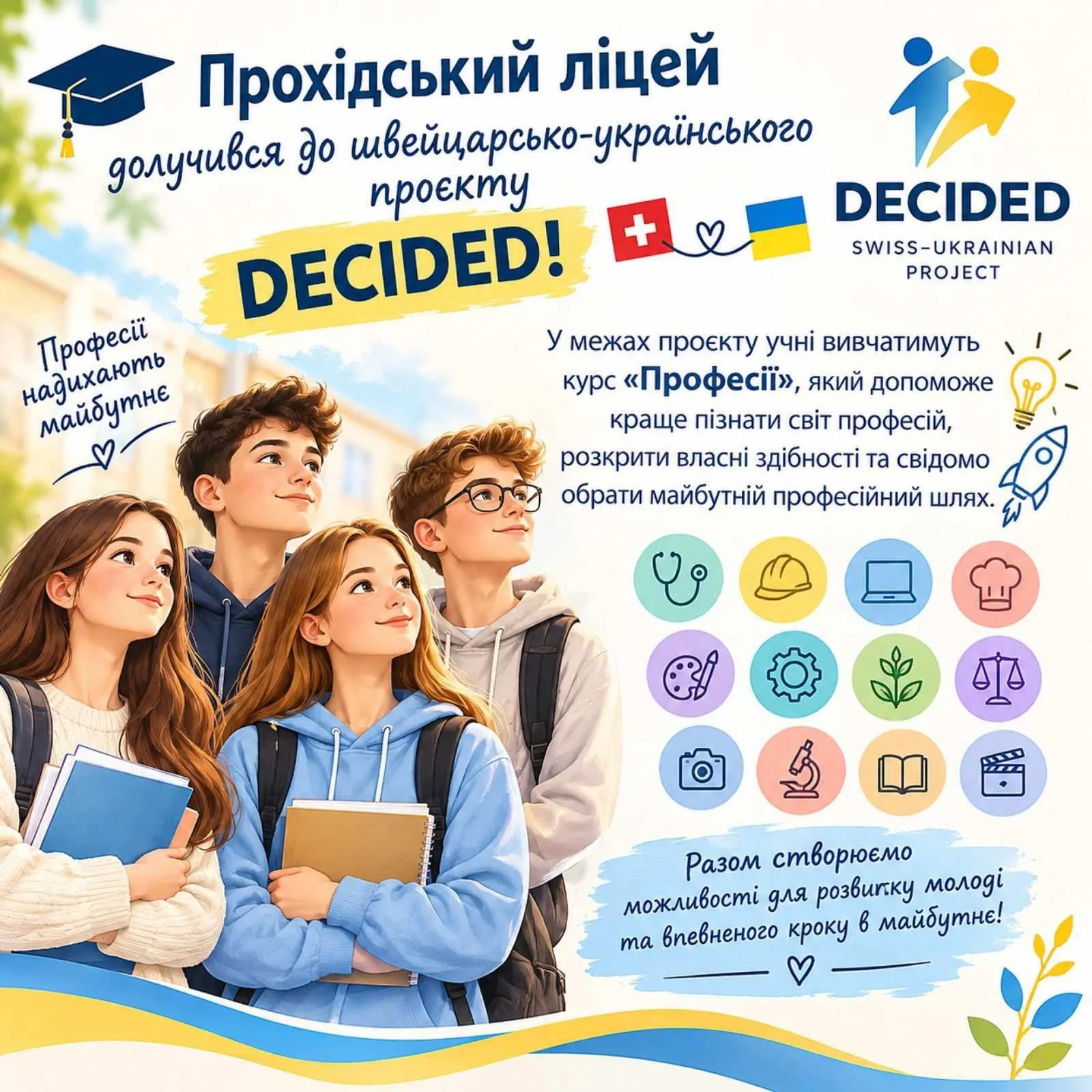 🎓 Прохідський ліцей долучився до швейцарсько-українського проєкту DECIDED! 🇨🇭🇺🇦